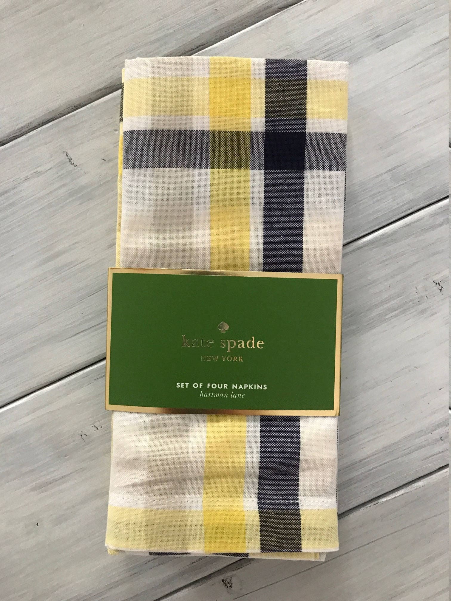 Monogrammed Kate Spade Hartman Lane Plaid Napkin Set 