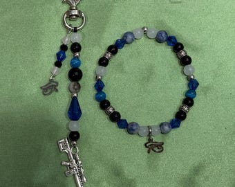 Ana Overwatch Inspired Bracelet and Keychain Set