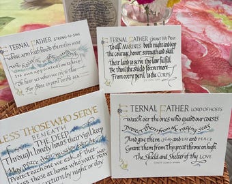 Military Art Card, 5 designs Watercolor Embellishment, Swarovski Crystal