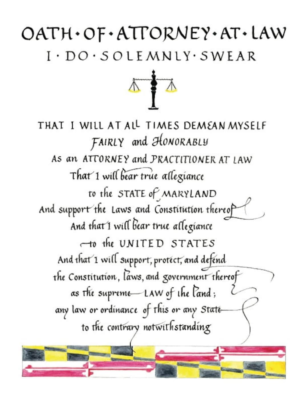 OATH of Attorney at Law mdclearance Etsy