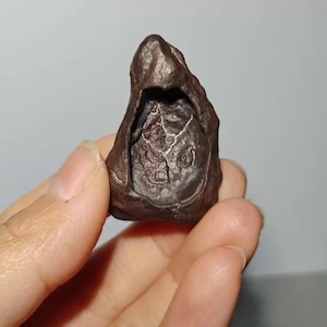 Hooded Figure Shaped Volcanic Rock, Tiny Natural Lava Stone Sculpture, Weathered Gobi Curiosity, One of a Kind Display