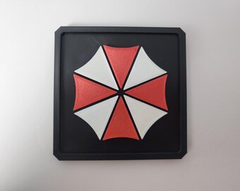 Umbrella Video Game Logo Wall Décor Square Wall Tile 3D Printed