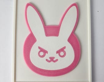 D.Va Pink Bunny Logo 3D Printed Wall Tile Décor