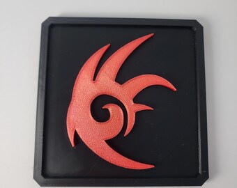 Red Black Hedgehog Video Game Logo Wall Décor Square Wall Tile 3D Printed