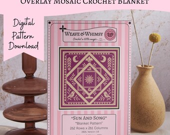 Sun and Song Overlay Mosaic Crochet Blanket Pattern (Digital Download)