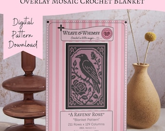 A Ravens Rose Overlay Mosaic Crochet PDF Pattern Download