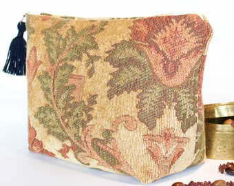 Tapestry make up bag, boho make up bag, boho cosmetic bag, pretty travel bag, cosmetic bag, gift for woman, wife, friend TLC Pouches