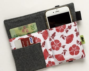 Flower wallet with vintage flowers, iPhone 11 Wallet, Samsung Galaxy S8 Woman birthday gift, girls birthday present gift under 30