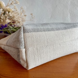 Linen Cotton, farmhouse striped makeup bag, gift for woman, TLC Pouches image 4