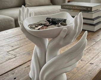 Sculptural Angel Hands Catchall Tray | Key Bowl