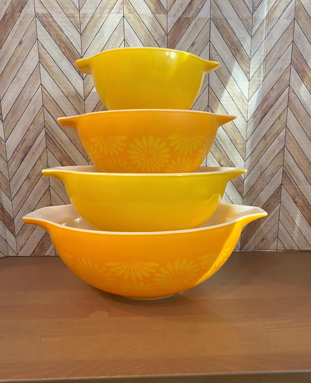 Daisy Cinderella Bowls Daisy Pattern Pyrex Orange Daisy Vintage