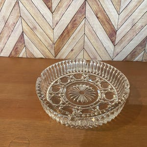 Vintage Clear Glass MCM Ashtray Crystal Cut  Vintage Ash Tray Retro Decor Cigarette Cigar