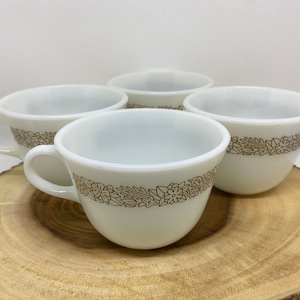 Vintage Pyrex Woodland Coffee Mug/ Tea Cup Set of 4
