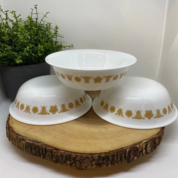 Vintage Corelle/ Pyrex Compatible Butterfly Gold 6.5inch Cereal Bowl