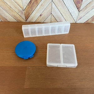 Vintage Tupperware Mini Travel Pill Keepers for Purse or Pocket/ Jewelry/ Stash