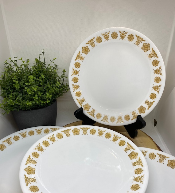 Corelle Butterfly Gold カップ＆ソーサ プレート8点セット Vintage Corelle/ Pyrex Compatible Butterfly Gold 8.5 Inch Salad