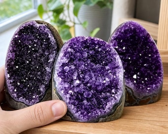Natural Amethyst Geode Cluster | Raw Uruguay Crystal Decor | Collectible Mineral Specimen Gift