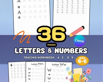 Cuaderno de caligrafía para niños de 3 a 6 años, 36 páginas imprimibles para practicar la escritura a mano en preescolar.
