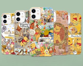 Winnie the Pooh Phone Case, Cartoon Honey Cover for iPhone, Samsung, Pixel