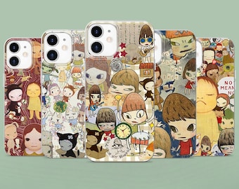 Yoshitomo Nara Phone Case Japanese Pop Artwork Cover for iPhone 17, 17Pro, 17Pro Max, 16, 16e, 15, 14, 13, 12, Samsung S26, S25, Pixel 10, 9