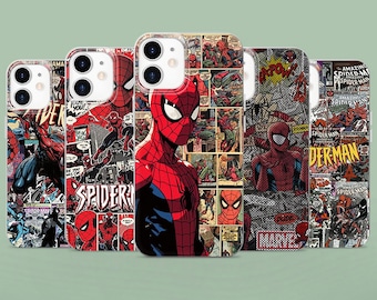 Spider Man Phone Case Marvel Web Hero Action Cover for iPhone 17, 17Pro, 17Pro Max, 16, 16e, 15, 14, 13, 12, Samsung S26, S25, Pixel 10, 9