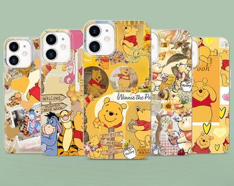 Winnie The Pooh Phone Case Cozy Honey Cover for iPhone 17, 17Pro, 17Pro Max, 16, 16e, 15, 14, 13, 12, Samsung S26, S25, Pixel 10, 9