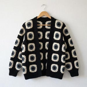 Spooky Eyeball Granny Square Cardigan Crochet Pattern (Digital PDF)
