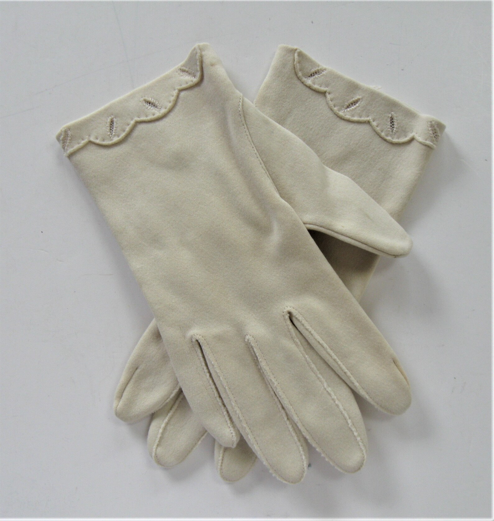 Vintage beige cotton Gloves Size 6 Women's accessory Etsy