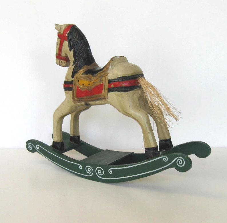 Vintage Wooden Rocking Horse Primitive Folk Art Home and | Etsy