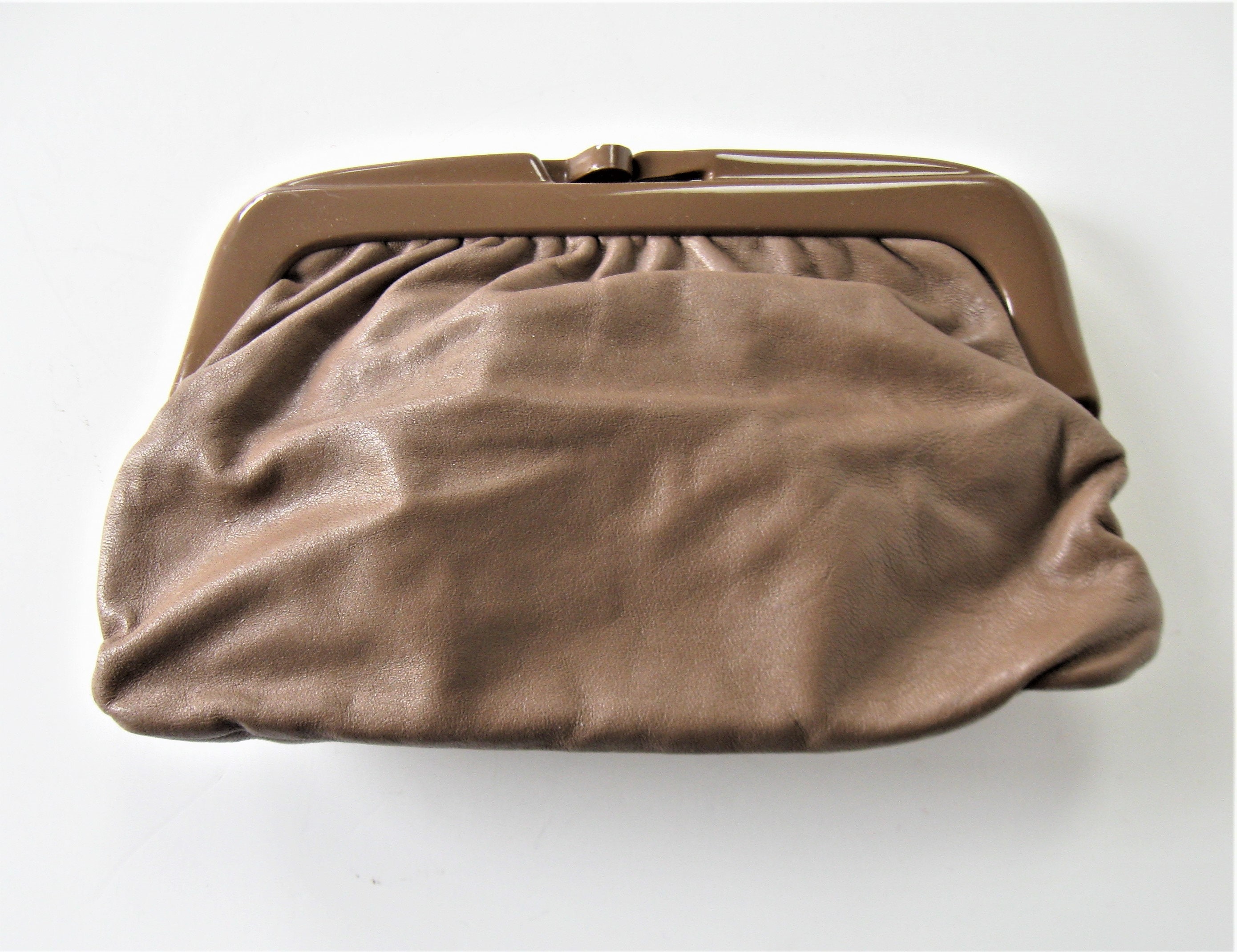 Vintage Italian brown leather clutch 10 1/2 x 6 1/2 Etsy