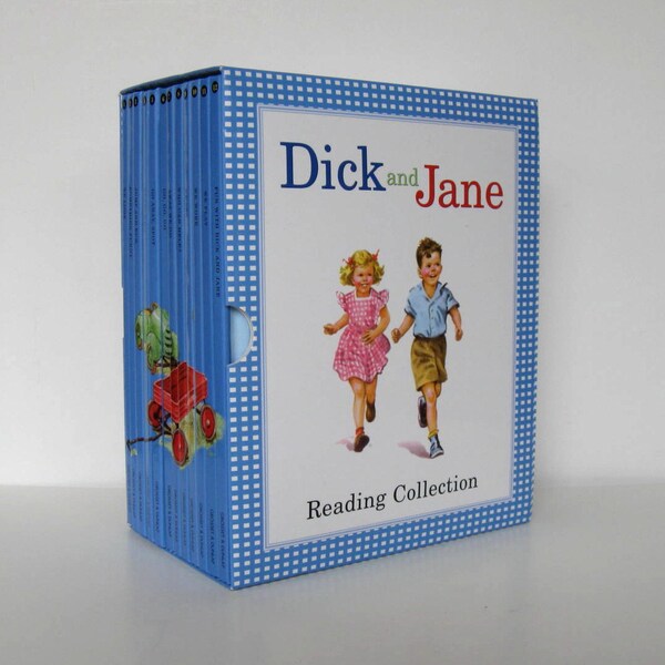 Vintage Boxed Set of "Dick and Jane" reading collection, 12 Hardcover Books, Toy, Kids, Nursery Decor, gift idea