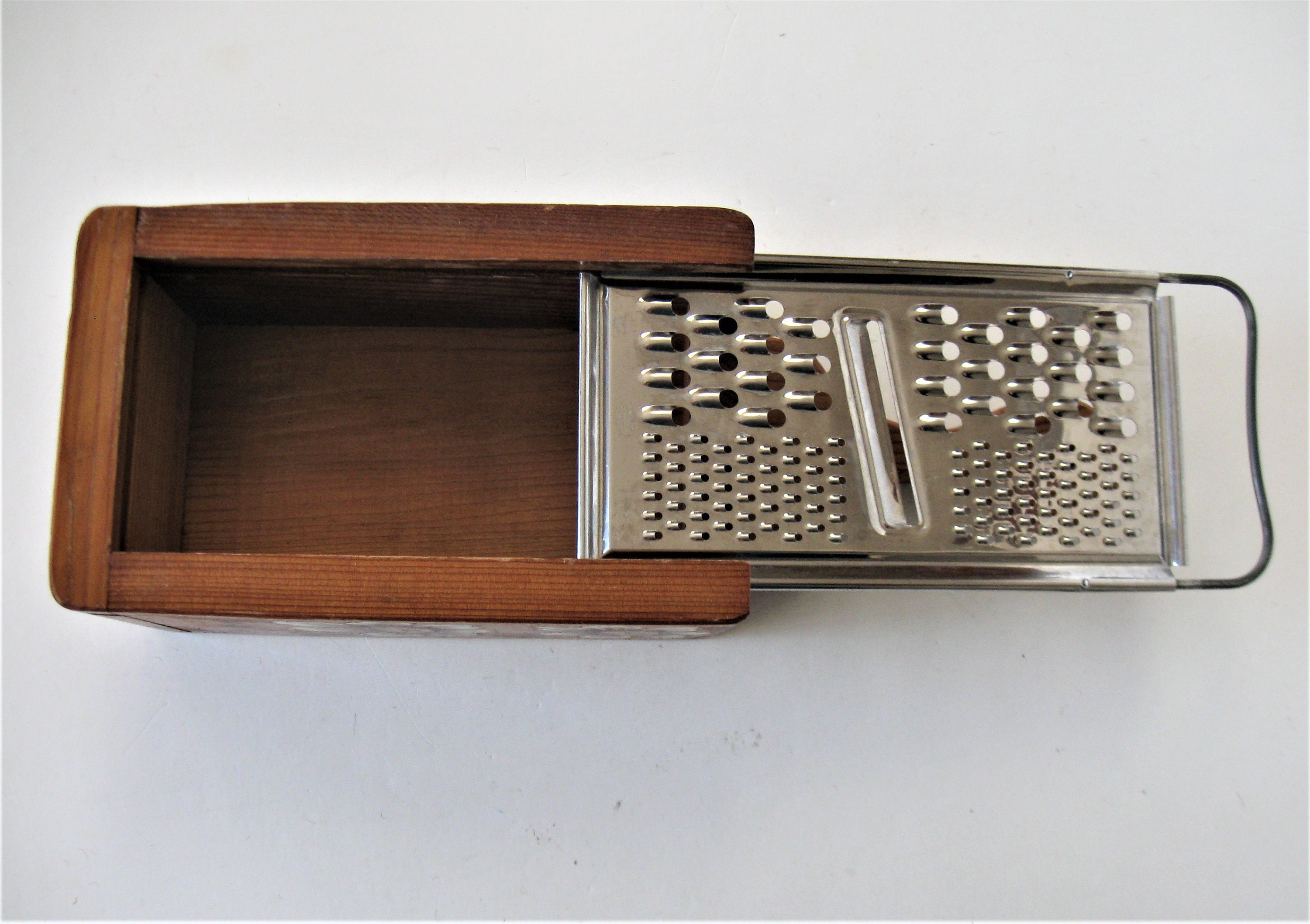 Vintage Wood Box Cheese Grater, 13 X 5 X 3 1/2, Hand Painted