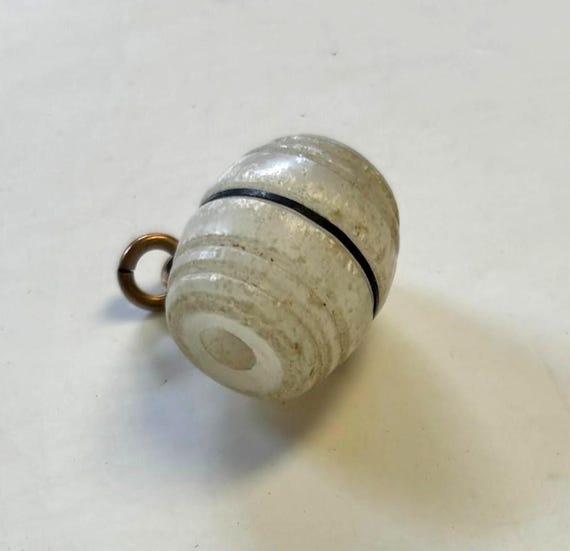 Antique Stanhope Barrel fob, necklace pendant charm, 19th century Victorian watch fob, Niagra Falls peep barrel with Microphoto views