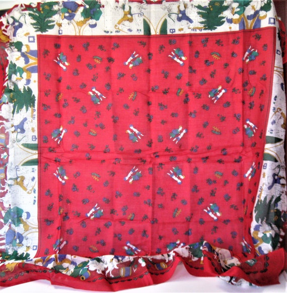 Vintage red and white Anne Marie cotton Christmas… - image 3