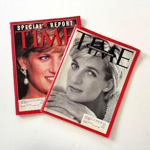 2 Vintage Time Magazines, 1997 Commemorative Issue, 1997 special report, Death of Princess Dianna Princess Di memorabila, collectibles