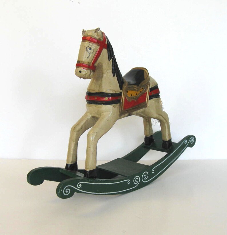 Vintage Wooden Rocking Horse Primitive Folk Art Home and Etsy