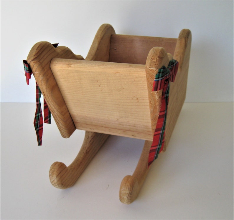 Large Wood toy Santa Sleigh 15 x 9 Holiday Etsy