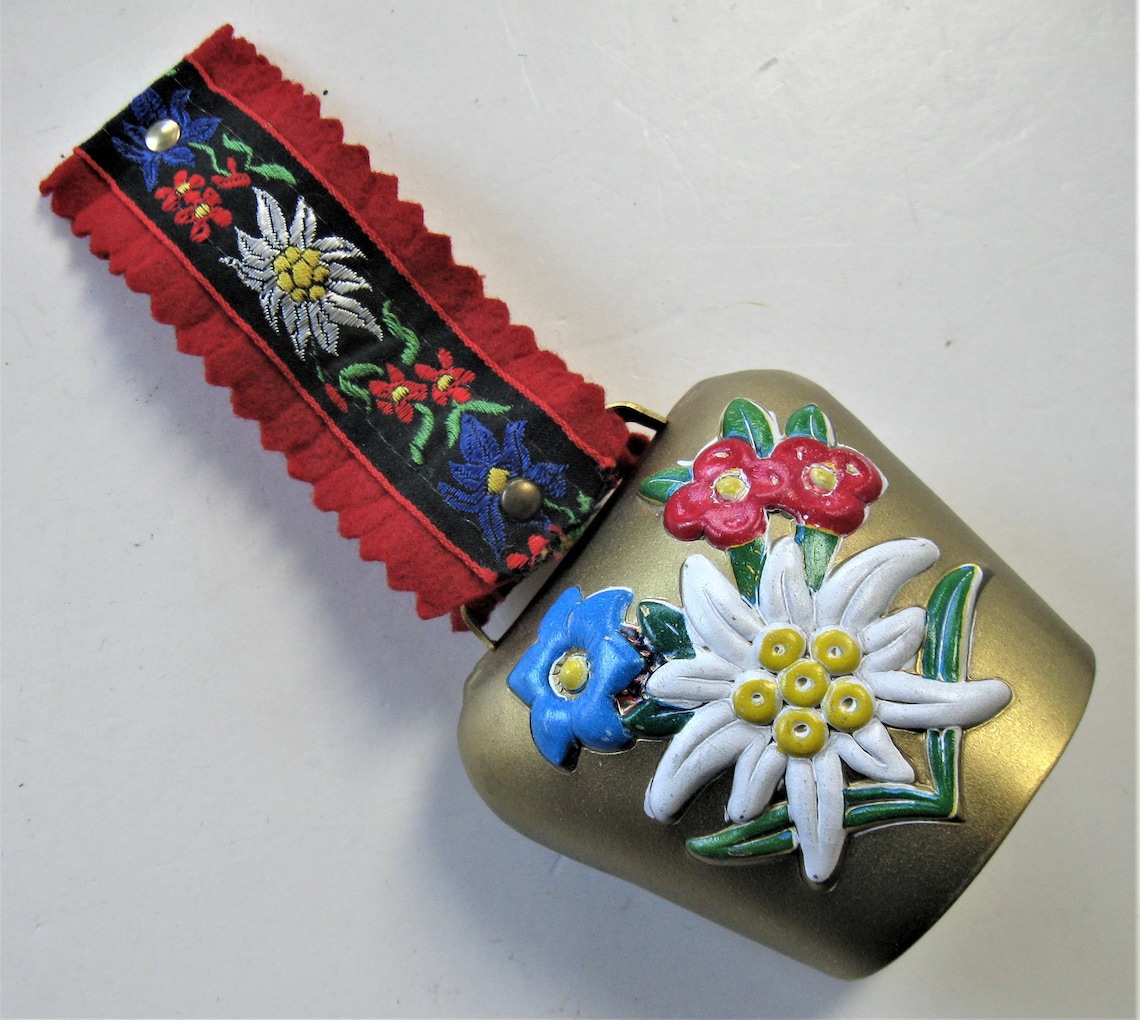 3 Vintage Brass Swiss Cow Bells 8 hand painted Etsy