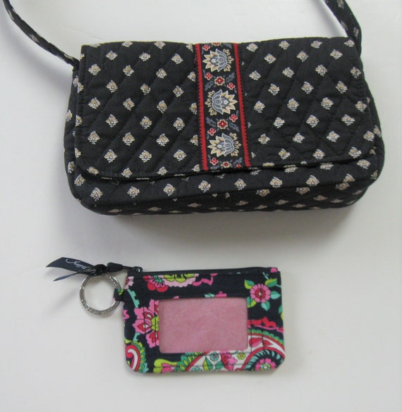 Vera Bradley black quilted fabric handbag,  9 1/2… - image 2
