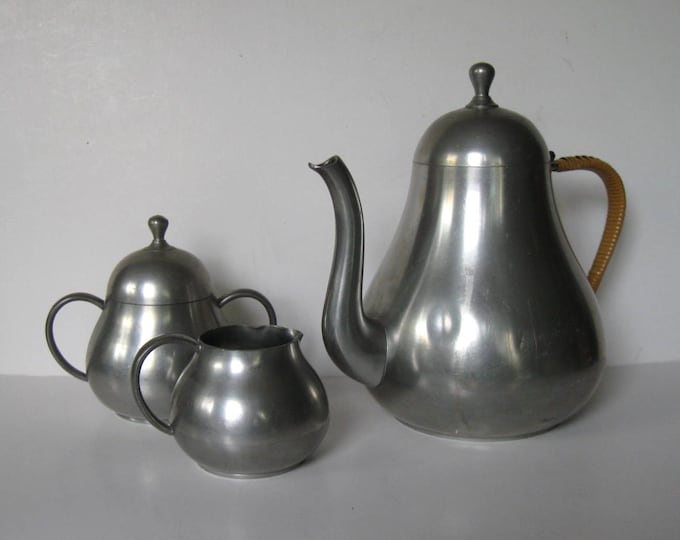 Vintage Meeuws & Zoon Pewter Coffee and Tea Pot Set, Made in Holland