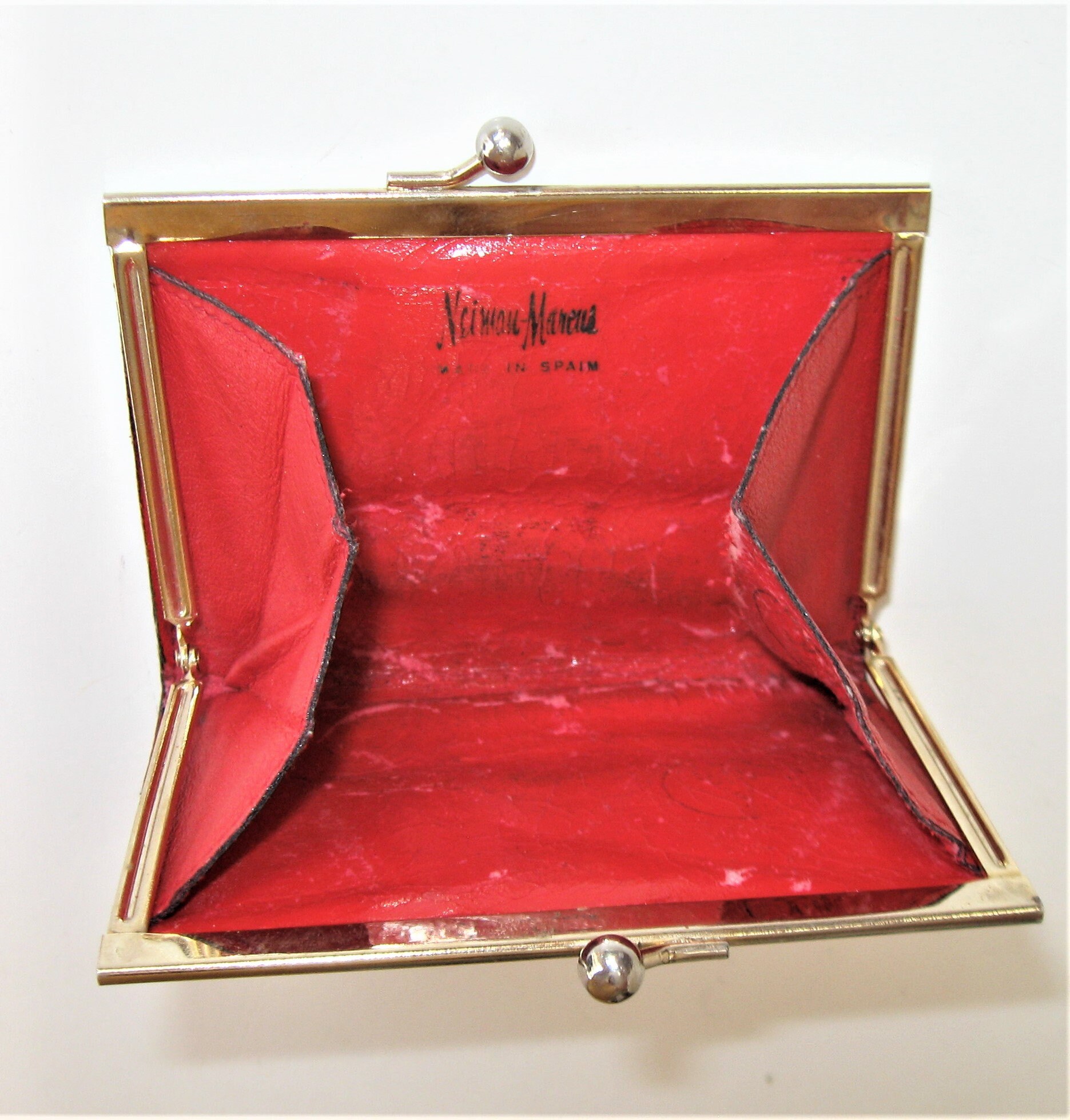 2 Vintage textured leather coin purses Neiman Marcus yellow | Etsy