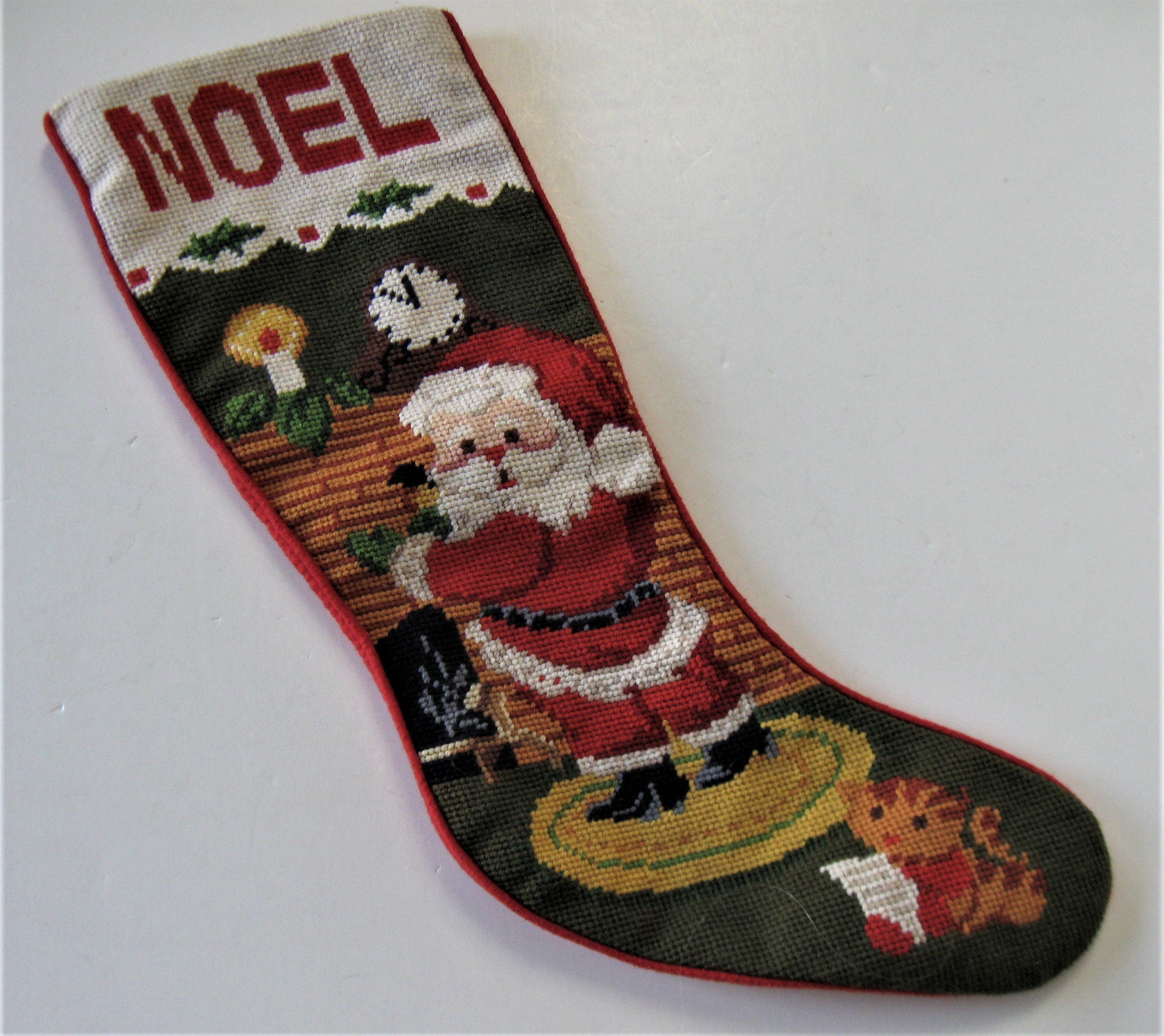 Navy Santa in Chimney Needlepoint Stocking – Lillian Grey
