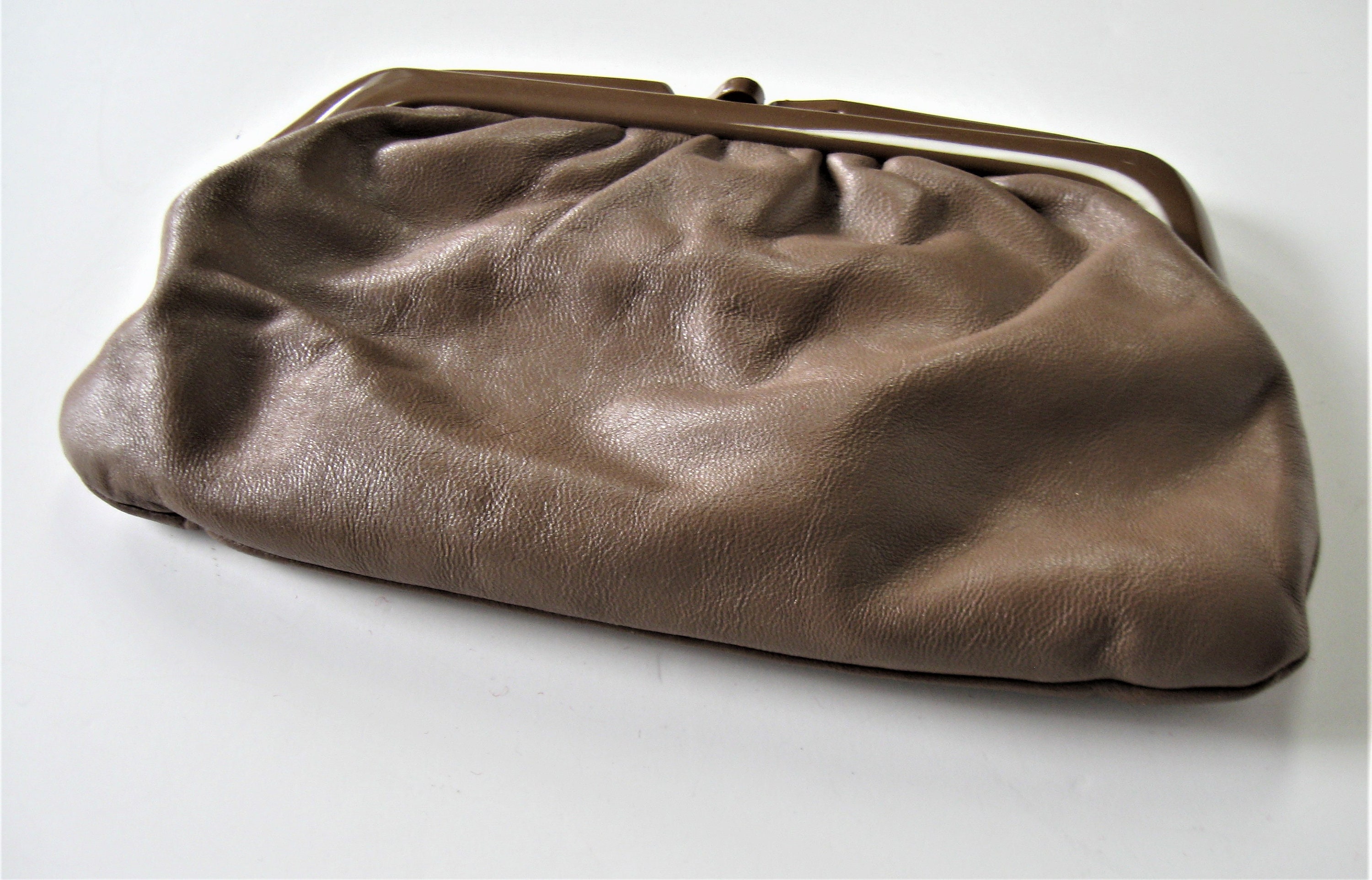 Vintage Italian brown leather clutch 10 1/2 x 6 1/2 Etsy