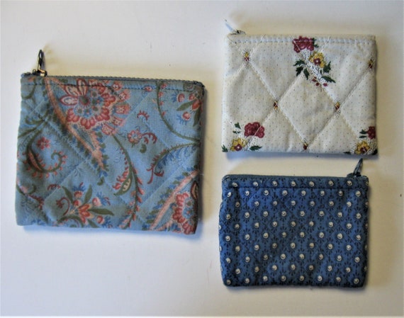 Set of 3 vintage French Country fabric zippered p… - image 2