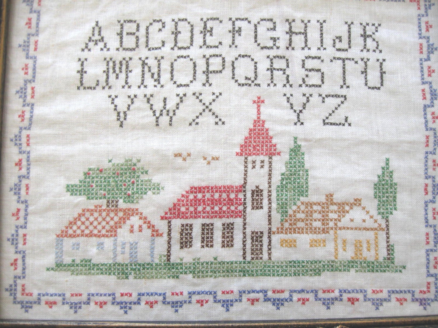 Vintage Framed Alphabet Cross Stitch Sampler 16 x 1 | Etsy