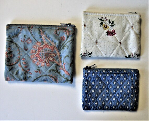 Set of 3 vintage French Country fabric zippered p… - image 3
