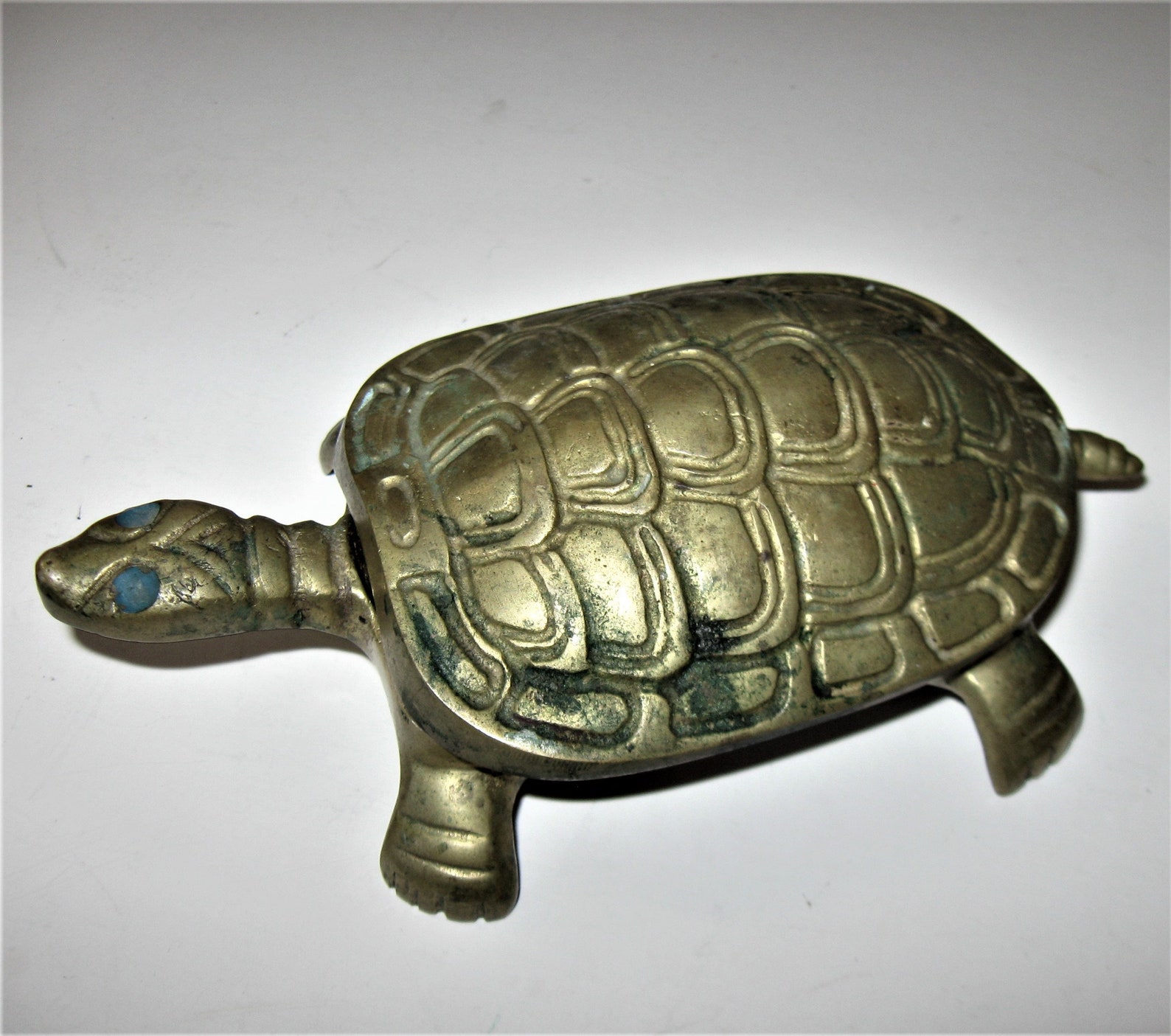 Vintage Brass Hinged Turtle Trinket Box and Shell Shaped Etsy