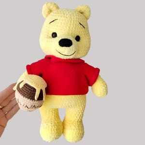 Nalle Puh Virkmönster | Amigurumi Puh Björn Mönster PDF | Virkinstruktioner för plyschleksaker | Direkt nedladdning