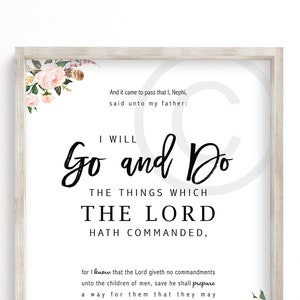Printable Wall Art - Old LDS Youth 2020 Theme Go and Do, YW, Young Women, Printable Instant Download Poster 16x20 file