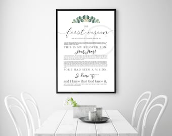 Latter Day Saint druckbare Wandkunst - die erste Vision, Instant Download 4 x 6, 5 x 7, 8 x 10, 11 x 14, 16 x 20, 20 x 30, 24 x 36